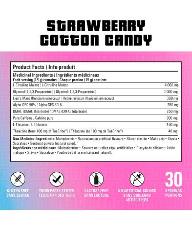 Revolution Nutrition Uprising Hero Citrulline Malate 2:1 DMAE Lion's Mane Caffeine For Men & Women 450g 30 Servings Strawberry Cotton Candy Strawberry Cotton Candy 450g - Buy Online on SooperMarket.com