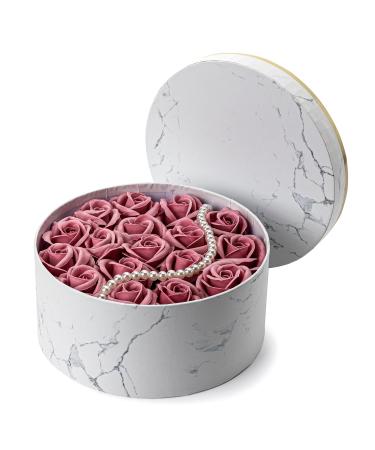 Luxury Floral Scented Bath Soap - Gift Boxed Roses & Carnations | Perfect for Birthdays Valentine's Mother's Day (White Pink - Buy Online on SooperMarket.com