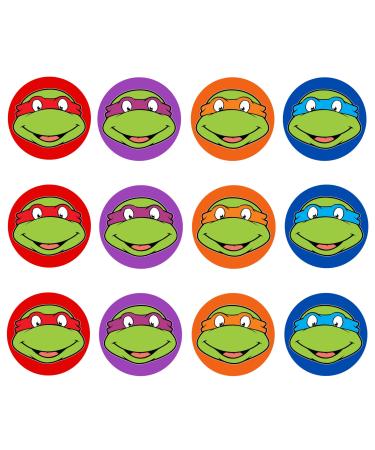 24 Ninja Turtle Cupcake Toppers Theme #1 Edible Ninja Turtle Cake Topper Ninja Turtles Birthday Decorations Ninja Turtle Cake Toppers Ninja Cake Decorations Ninja Turtle Party