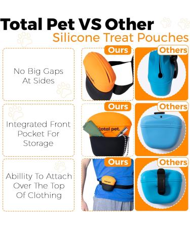 Total Pet Dog Treat Pouch Bag - Silicone, Belt & Clip, Magnetic Closure | Ideal for Puppy & Dog Training/Walking - Buy Online on SooperMarket.com