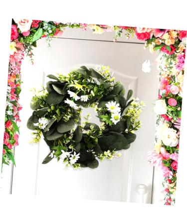 LIFKICH Wreath Planta Artificial Faux Greenery Artificial Eucalyptus Garland Holiday Window Hanging Eucalyptus Leaves Garland Faux Plants Fall Garland or Artificial Grass Daisy White White 30X30CM - Buy Online on SooperMarket.com