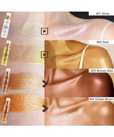 Body Shimmer Oil 100ml | Long Lasting Moisturizing Luminizer & Waterproof Highlighter - Bronze Gold Glow - Buy Online on SooperMarket.com