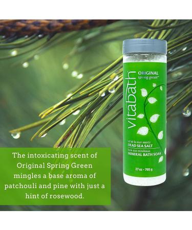 Vitabath Original Spring Green Mineral Bath Soak - Muscle Recovery & Relaxation with Dead Sea Salts - 27 oz - Buy Online on SooperMarket.com