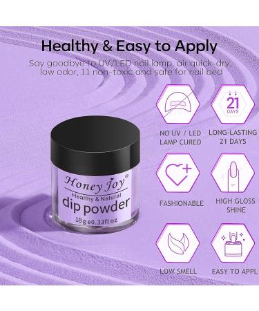 Dip Powder Nail Kit - 4 Color Starter Set with 4 Dipping Powders & 4 Liquid Polishes - Purple Blue Acrylic System - Buy Online on SooperMarket.com
