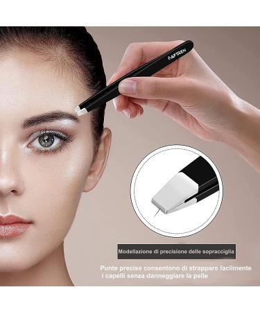 AFTREN Tweezers for facial hair women & men Professional Stainless Steel black color coated precision tweezers Slanted & Pointed Tip eyebrow tweezers for Ingrown Hair tweezers (Black) - Buy Online on SooperMarket.com