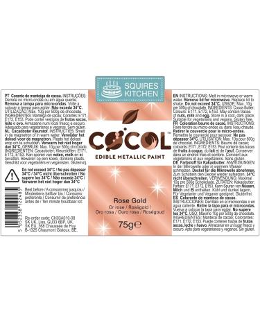 Squires Kitchen COCOL Metallic Chocolate Paint - The ultimate product for adding colour to chocolate and for making your own transfer sheets - Rose Gold 75g - Buy Online on SooperMarket.com