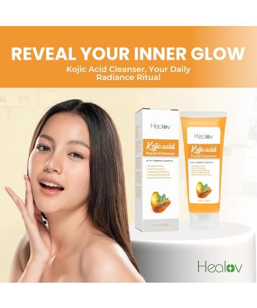 Kojic Acid Soap for Hyperpigmentation - Skin Brightening Papaya Wash - Dark Spot Remover for Acne Scars & Even Skin Tone - Turmeric Cleanser for Glowing Skin - Buy Online on SooperMarket.com