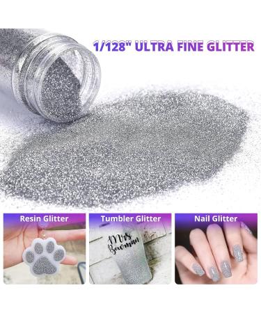 HTVRONT Silver Fine Glitter - 50g/1.76oz Extra Fine Glitter for Crafts, Resin, Nails, Tumblers, Ornaments & More - Portable Shaker Jar - Buy Online on SooperMarket.com
