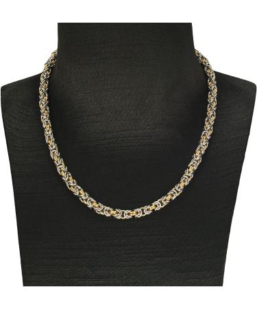 EnerMagiX Titanium Steel Magnetic Necklace for Women and Men - Father's Day Gift (Silver-Gold) - Buy Online on SooperMarket.com