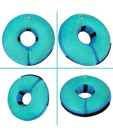 MUKSIRON Inflatable Dog Cone Collar | Adjustable Recovery Collar for Dogs & Cats | Prevent Biting & Scratching | Green-Blue | Large Size - Buy Online on SooperMarket.com