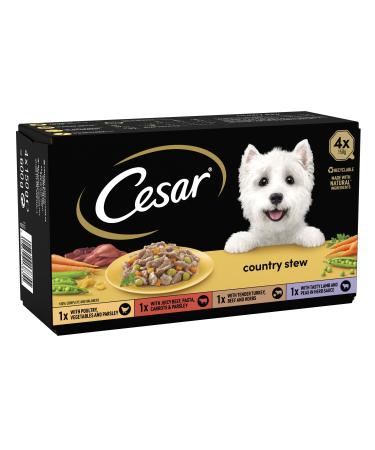 Cesar Country Stew - Wet Dog Food for Adult Dogs 1+ Mixed Selection 4 Trays (4 x 150 g)