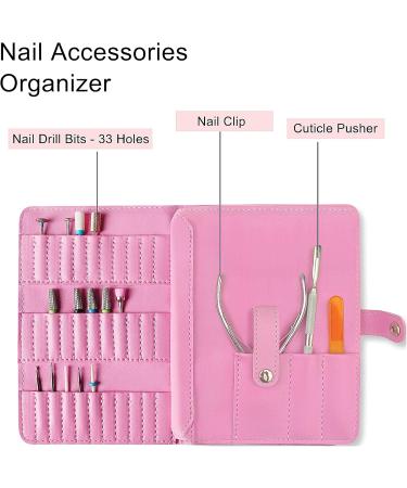 Nail Drill Bit Holder Organizer 33 Holes Nail Drill Bit Holder Wallet Storage Bag for Manicure Tools Efile Nail Grinding Bits Display Portable for Travel or Home (HJ-ZP013-Black) - Buy Online on SooperMarket.com