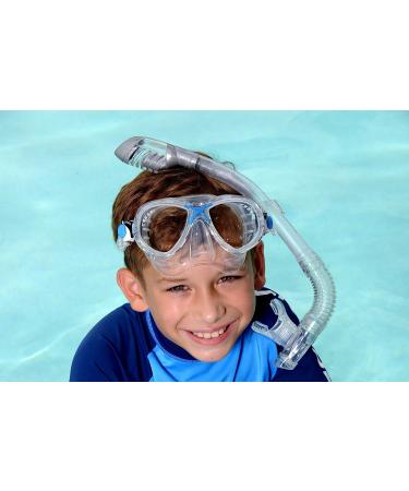 Cressi Youth Dry-Top Snorkel - Splash-Guard, Silicone Mouthpiece, Italy Design - Clear/Blue - Buy Online on SooperMarket.com