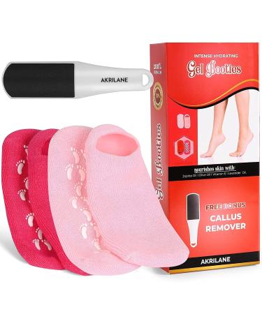 AKRILANE Moisturizing Socks for Women Spa Gel Socks for Dry Cracked Feet Softening Rough Feet Gel Lined Infused Lotion Spa Socks