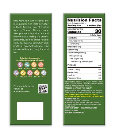Baby Mum-Mum Rice Rusks Variety Pack - 24 Pieces (Pack of 4) - Apple & Pumpkin Flavors - Gluten-Free, Allergen-Free, Non-GMO Rice Teether Cookie - Buy Online on SooperMarket.com