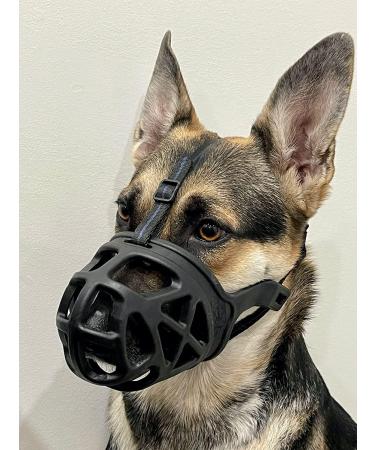 Breathable Basket Dog Muzzle for Small to X-Large Dogs - Stop Biting, Barking, and Chewing - Large Black - Buy Online on SooperMarket.com