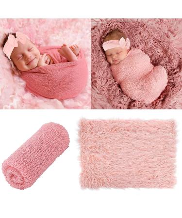 Newborn Photography Props  5 PCS Baby Photo Props Long Ripple Wraps with Headbands  Pink Baby Photography Wrap Set for Baby Girl and Boy - Buy Online on SooperMarket.com