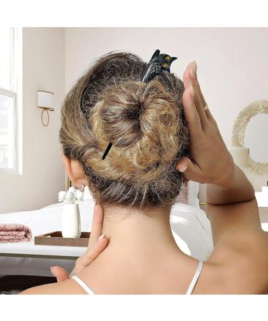 Marycrafts Buffalo Horn Owl Hair Sticks for Women - Long Hair Buns | Black - Buy Online on SooperMarket.com