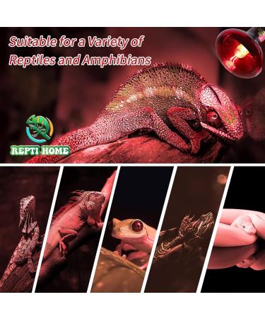 REPTI HOME Reptile Heat Lamp Bulb Infrared Heat Lamp for Reptile 100W 2Pack Basking Spot Red Heat Bulb for Lizards Turtles Chicks Puppies 100.0 Watts - Buy Online on SooperMarket.com