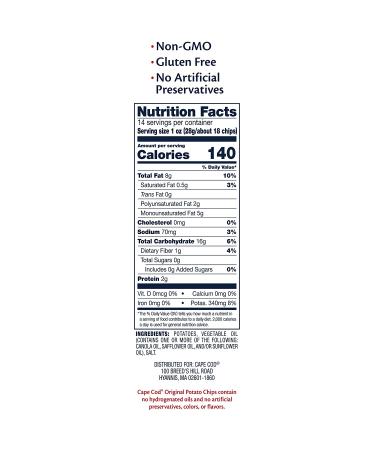 Original Cape Cod Kettle Cooked Potato Chips - 14oz Party Size Bag (Pack of 1) - Buy Online on SooperMarket.com