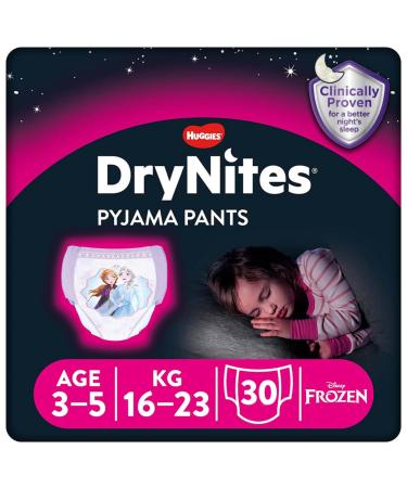 DryNites Girl highly absorbent night diapers for girls 3-5 years 3-pack (3 x 10 pieces) bed wetting underwear 30 pieces