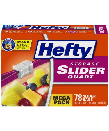 Hefty Slider Storage Bags, Quart Size, 78 Count