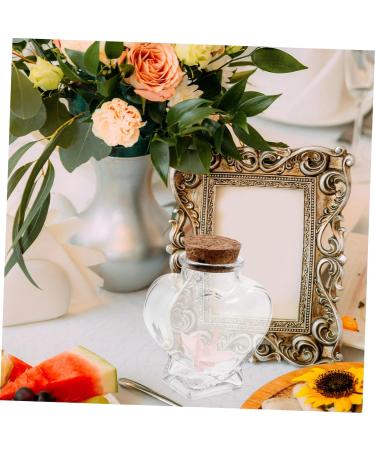 Zerodeko 4pcs Glass Heart Shaped Bottle Terrarium Wedding Decorations Decorative Wishing Bottle Glass Container with Lid Glass Jars Wishing Jar Origami Craft Bottle Glass Bottle Cork As Shownx4pcs 8.50X6.00X4.00CMx4pcs - Buy Online on SooperMarket.com