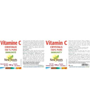 New Roots Herbal - Vitamin C Crystals 150g Powder - Helps in Collagen Formation to Maintain Healthy Bones Cartilage Teeth and Gums - Helps to Maintain and Support Immune Function 150 g (Pack of 1) - Buy Online on SooperMarket.com