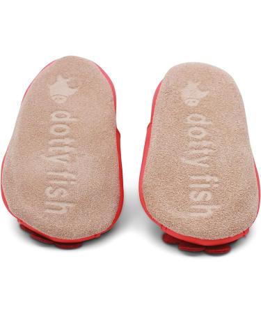 Dotty Fish Soft Leather Baby Shoes with Suede Soles - Toddler Sandals | Non-slip, Coral Flowers Design | 0-6 Months to 3-4 Years - Buy Online on SooperMarket.com