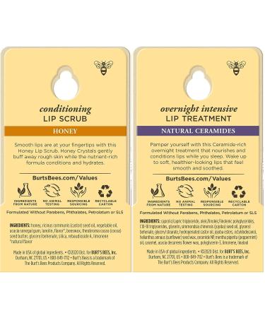 Burt's Bees Lip Balm & Lip Treatment Set - Overnight Intensive Care & Conditioning Scrub - 0.50 oz (Pack of 1) - Buy Online on SooperMarket.com