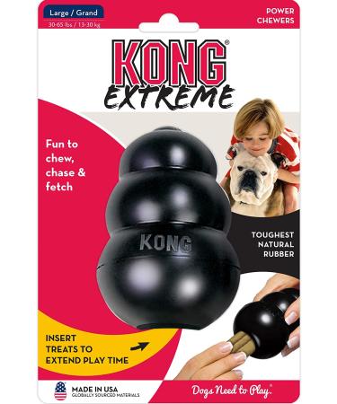 KONG Extreme Dog Toy - Large Black Natural Rubber for Chew, Chase, and Fetch - Durable and Fun for Pets - Buy Online on SooperMarket.com
