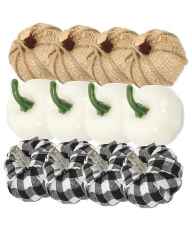 SWOOMEY 12pcs Artificial Pumpkin Harvest Festival Decor Party Pumpkin Ornament Lifelike Pumpkin Small Fake Pumpkin Photo Props Mini Pumpkin Figurine Foam Halloween Ornaments