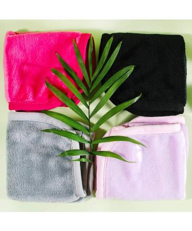 4 Pack Microfiber Fleece Makeup Remover Cloths - Ultra Soft Chemical Free Reusable Facial Towels for All Skin Types - 8x8 Inch - Buy Online on SooperMarket.com
