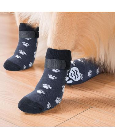 Ranypet Indoor Anti-Slip Socks for Dogs | Soft Adjustable Paw Protection with Traction Control | Ideal for Old Dogs on Hardwood Floors - 3 Pairs M Size Pf tchen Pattern - Buy Online on SooperMarket.com