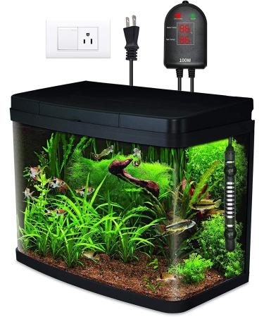 100W Submersible Aquarium Heater with Dual Temperature Displays - Ideal for Fish Tanks, Turtles, and Betta Fish - Buy Online on SooperMarket.com