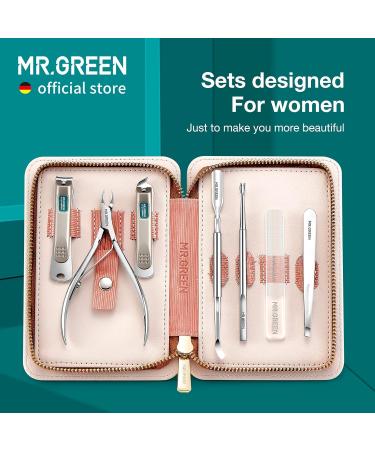 MR.GREEN 7in1 Manicure Set - Stainless Steel Professional Nail Clippers & Pedicure Tools with Travel Case (Mr-6032) - Buy Online on SooperMarket.com