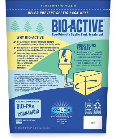 Walex Bio-Active BIOSP1 Septic Treatment - 1-Year Supply, 12 Treatments - Buy Online on SooperMarket.com