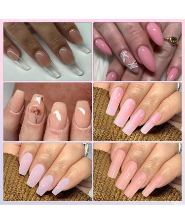Lofuanna Poly Gel Nail Kit - 6 Colors Nude Pink Set | Nail Starter Kit for Beginners with Slip Solution & Nail Forms - DIY Nail Extension Gel for Strengthening Nails - Buy Online on SooperMarket.com