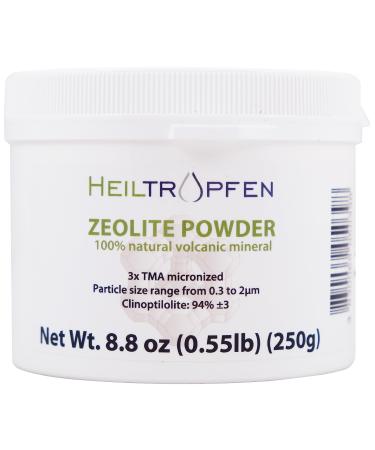 Zeolite Powder | 0.55 Pound - 250 g | ULTRA FINE less-than 2 m | Clinoptilolite 94+-3% | 3x activated | Natural Mineral Dust | Heiltropfen