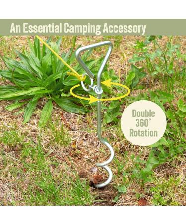 Milestone Camping 31690 Outdoor Corkscrew Tie Out Stake / Keyring Attachment / Tether Pets and Tents / Ideal for Camping Hiking Fishing and More - Buy Online on SooperMarket.com