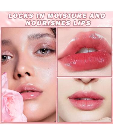 AWCCXMYM 4Pcs Roll On Lip Oil Plumping Hydrating Lip Gloss Set - Moisturizing Lip Care Kit for Natural Shiny Lips - Buy Online on SooperMarket.com