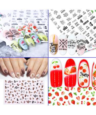 Konsait Mixed Nail Stickers (1200+ Designs) - Flower Animal/Fruit/Mermaid 3D Nail Art Decals for Women, Girls, Kids - Self-Adhesive Tips for Birthday Party Favors - Buy Online on SooperMarket.com