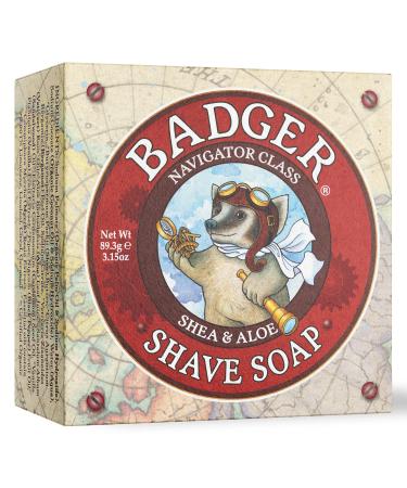 Badger - Shaving Soap Puck, Aloe Vera & Coconut Oil with Bergamot Essential Oil, Natural Shave Soap Puck, Mens Shaving Soap Bar, Shaving Cream Puck, 3.15 oz Bar