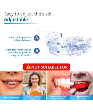 HanLynx Anti Snoring Devices with Chin Strap for Stop Snoring | Moldable BPA Free Soft Plastic Mouthpiece for Sleeping | Effective Snoring Solution Mouth Guard for Family - Buy Online on SooperMarket.com