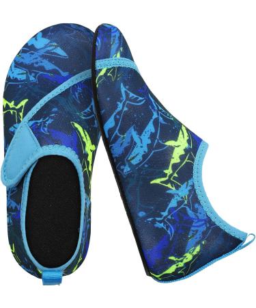 Centipede Demon Kids Water Shoes | Quick Dry Aqua Socks for Beach & Swim | Dark & Light Blue | Size 1-2 Little Kid - Buy Online on SooperMarket.com