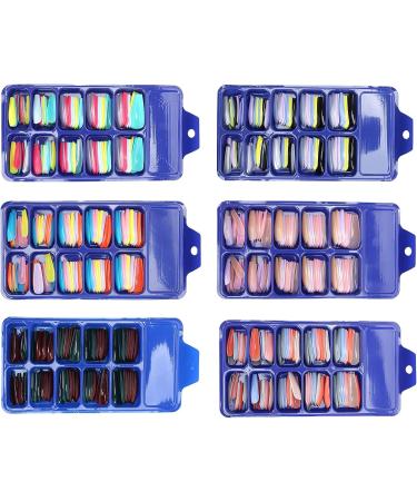 Colorful Nail Tip Pure Color Full Cover Nail Tip Home Salon Stylish Colorful False ABS Material Fake Nail Manicure Tool Easy to Cut(05) - Buy Online on SooperMarket.com