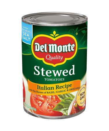 Del Monte Canned Stewed Tomatoes with Basil, Garlic and Oregano, 14.5 Ounce (Pack of 12)