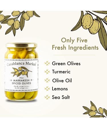 Moroccan Green Olives - Casablanca Market Marrakesh Spiced Olives (10.5oz) - Buy Online on SooperMarket.com