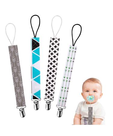 Pacifier chain cotton pacifier band baby pacifier chains for newborn girls and boys bib triangular triangle sucker pacifier 4 pieces jt