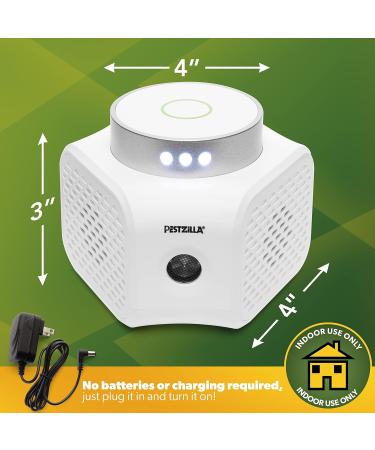 Pestzilla Ultrasonic Pest Repeller 2 Pack - Humane Mouse & Rat Deterrent with Ultrasound and LED Strobe Lights - Buy Online on SooperMarket.com